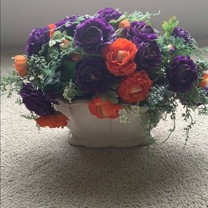 Faux flower arrangement